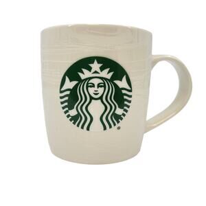 Starbucks Coffee Mug White Swirl with Green Mermaid Logo 11oz 2020